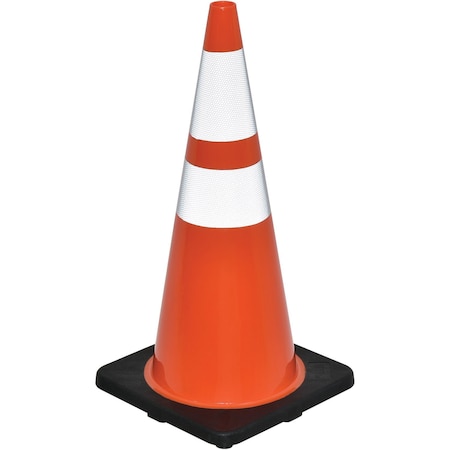 Global Industrial Traffic Cone, Pvc, 28 in Height, 7, Orange RC700SP-AB